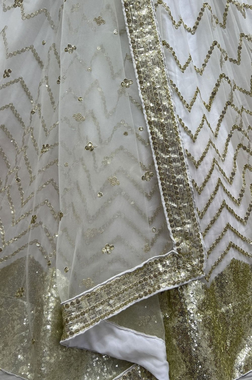 White Net Lehenga Choli - SFANJ3278