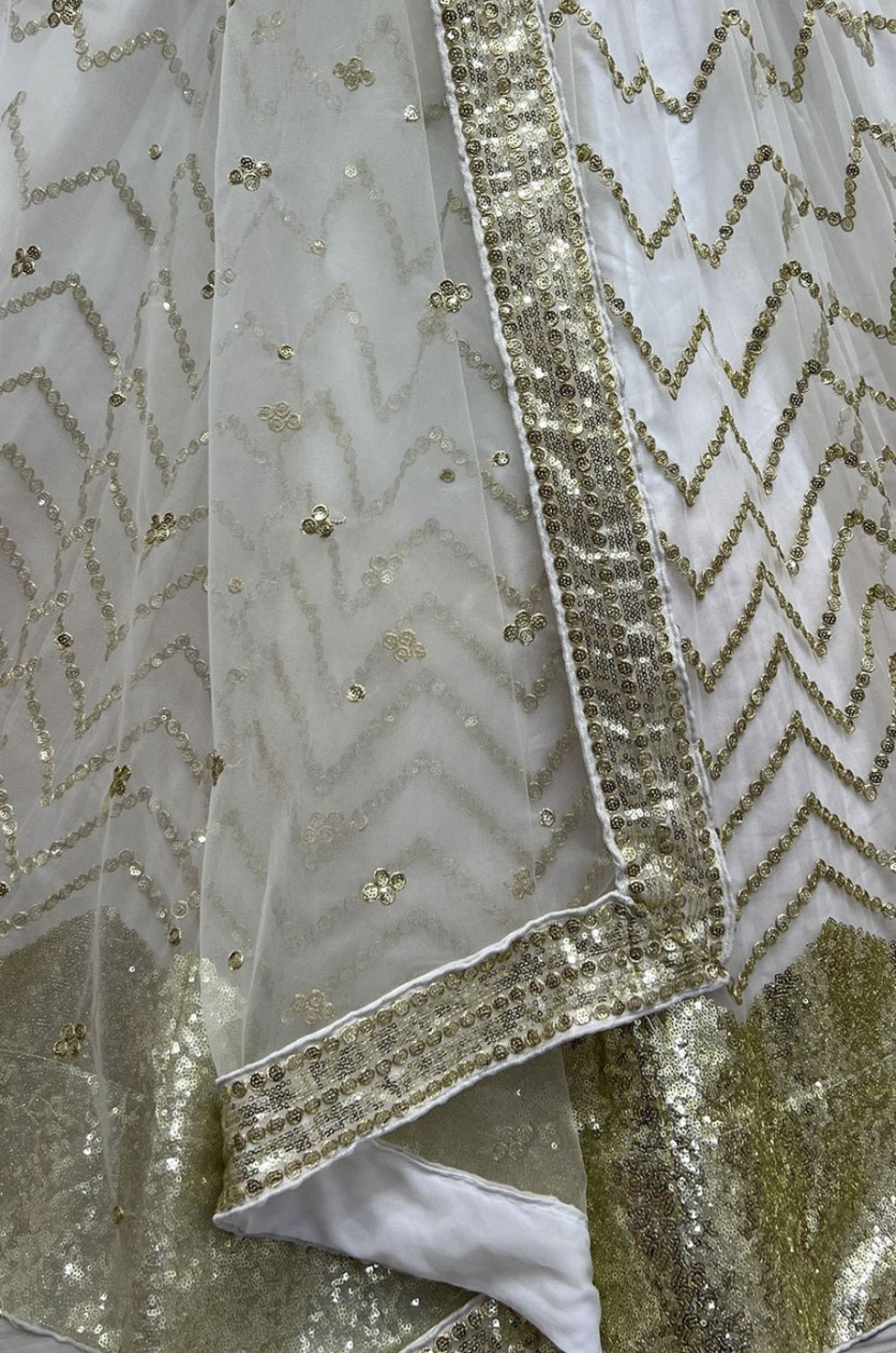 White Net Lehenga Choli - SFANJ3278