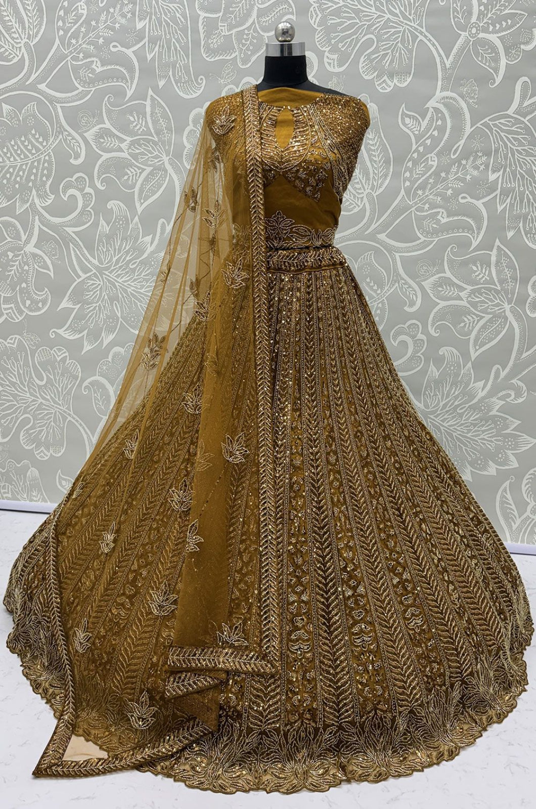 Golden Net Lehenga Choli - SFANJ3299