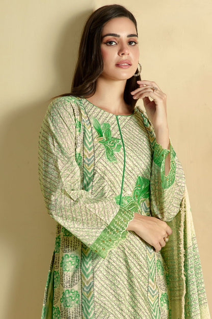 Green Plus Size Pure Cotton Lawn Salwar Kameez SFYS153903