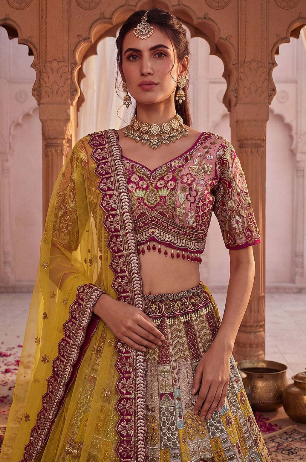 Pink Silk Lehenga Choli - SFANJ3429R
