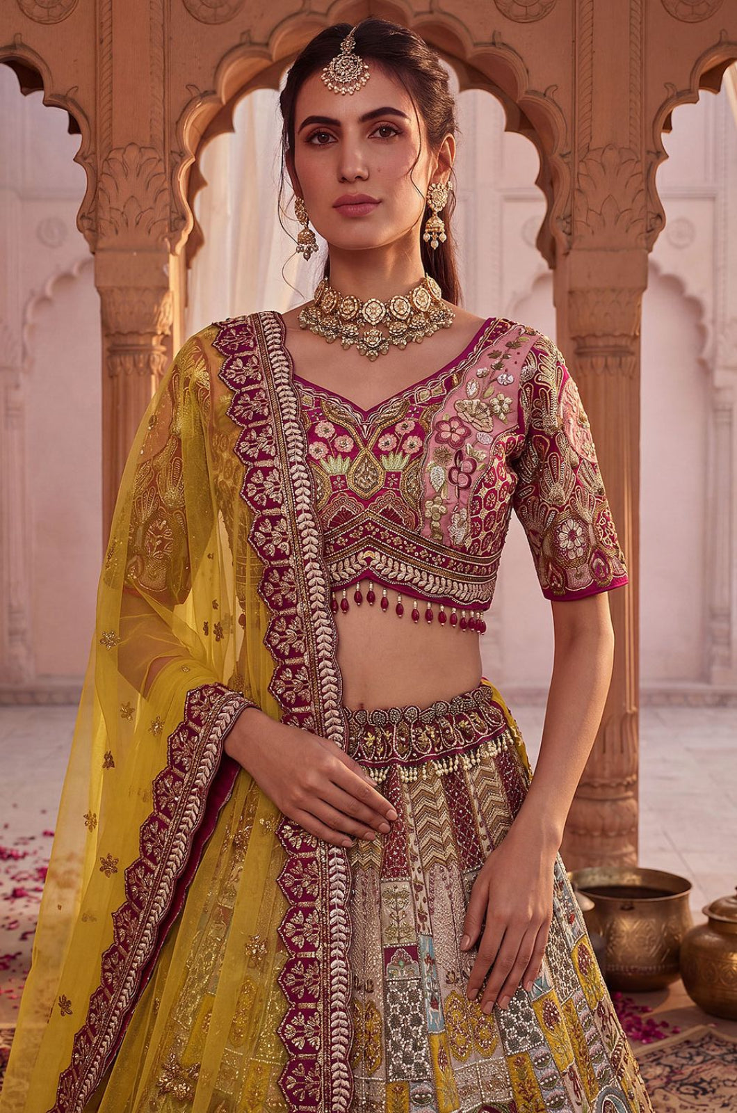 Pink Silk Lehenga Choli - SFANJ3429R