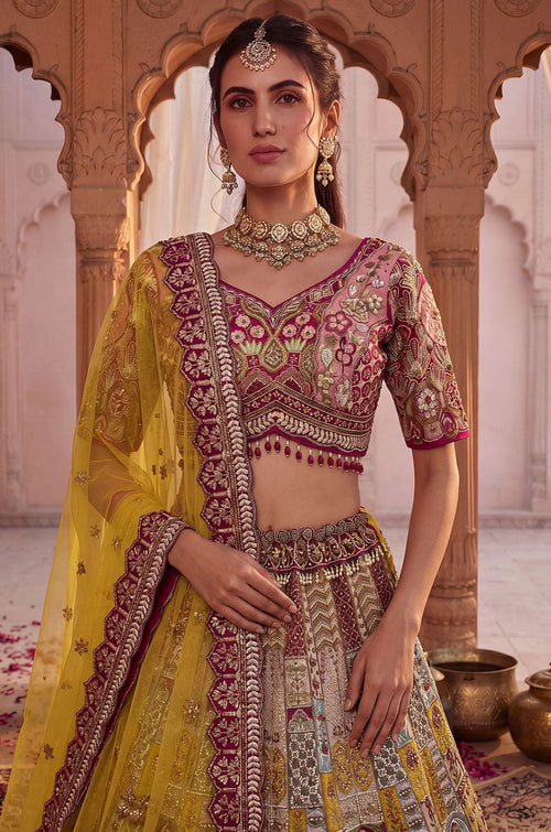 Pink Silk Lehenga Choli - SFANJ3429R