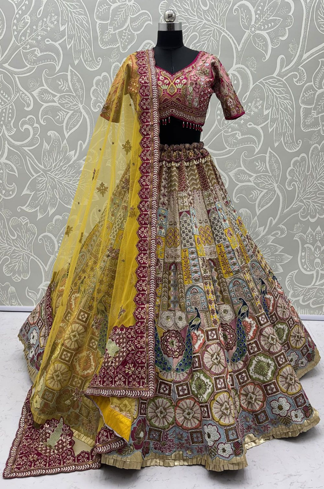 Pink Silk Lehenga Choli - SFANJ3429R