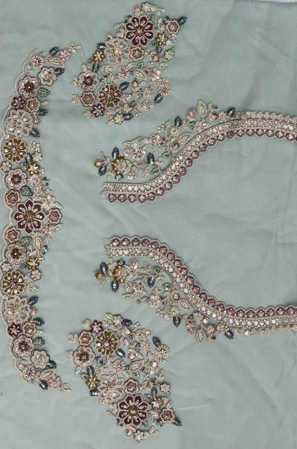 Blue Net Lehenga Choli - SFANJ3433