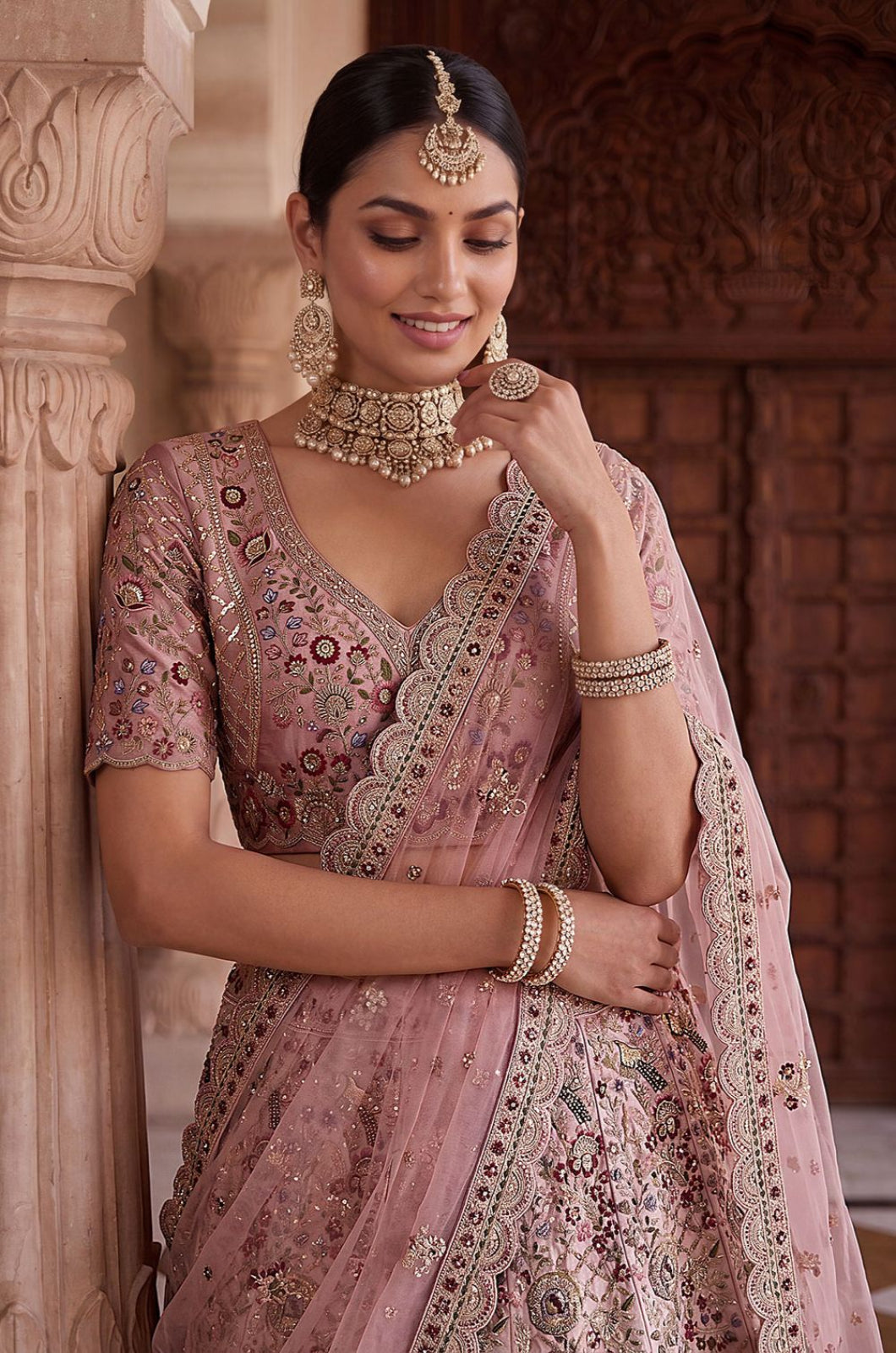 Pink Silk Lehenga Choli - SFANJ3434