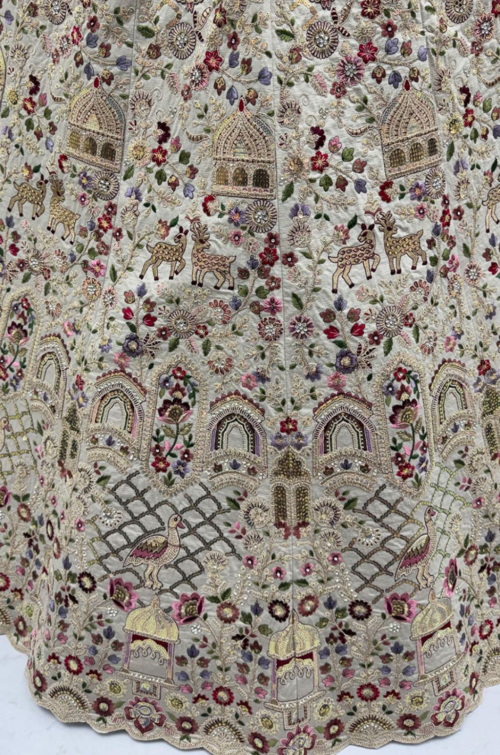 Off White Silk Lehenga Choli - SFANJ3435