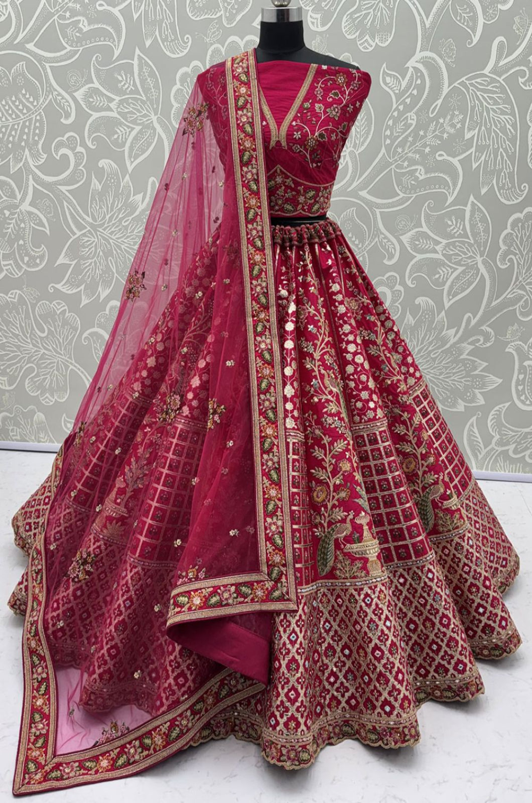 Rani Pink Silk Lehenga Choli - SFANJ3437