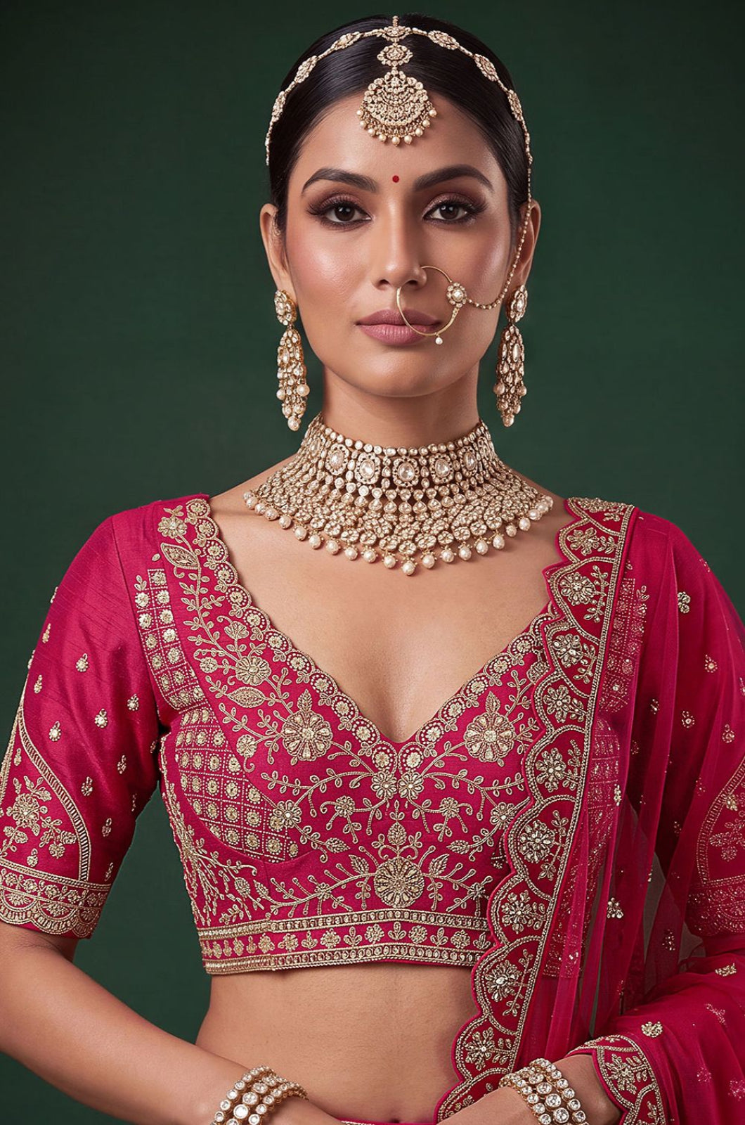 Rani Pink Silk Lehenga Choli - SFANJ3452