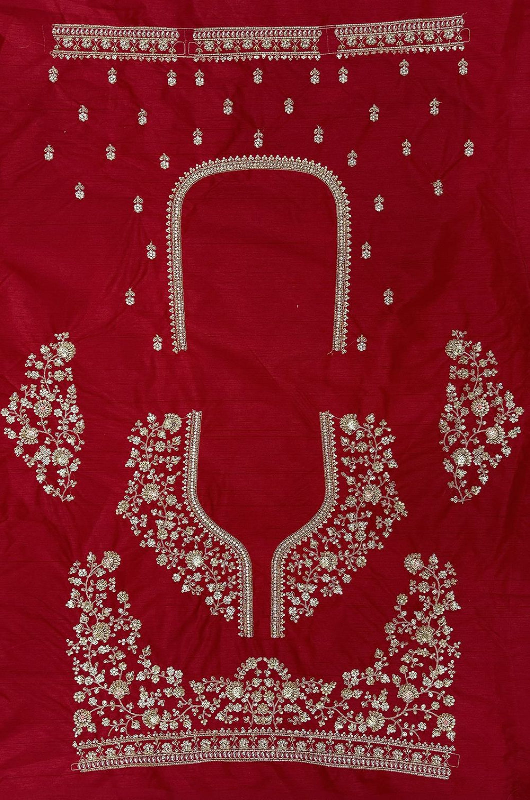 Red Silk Lehenga Choli - SFANJ3453