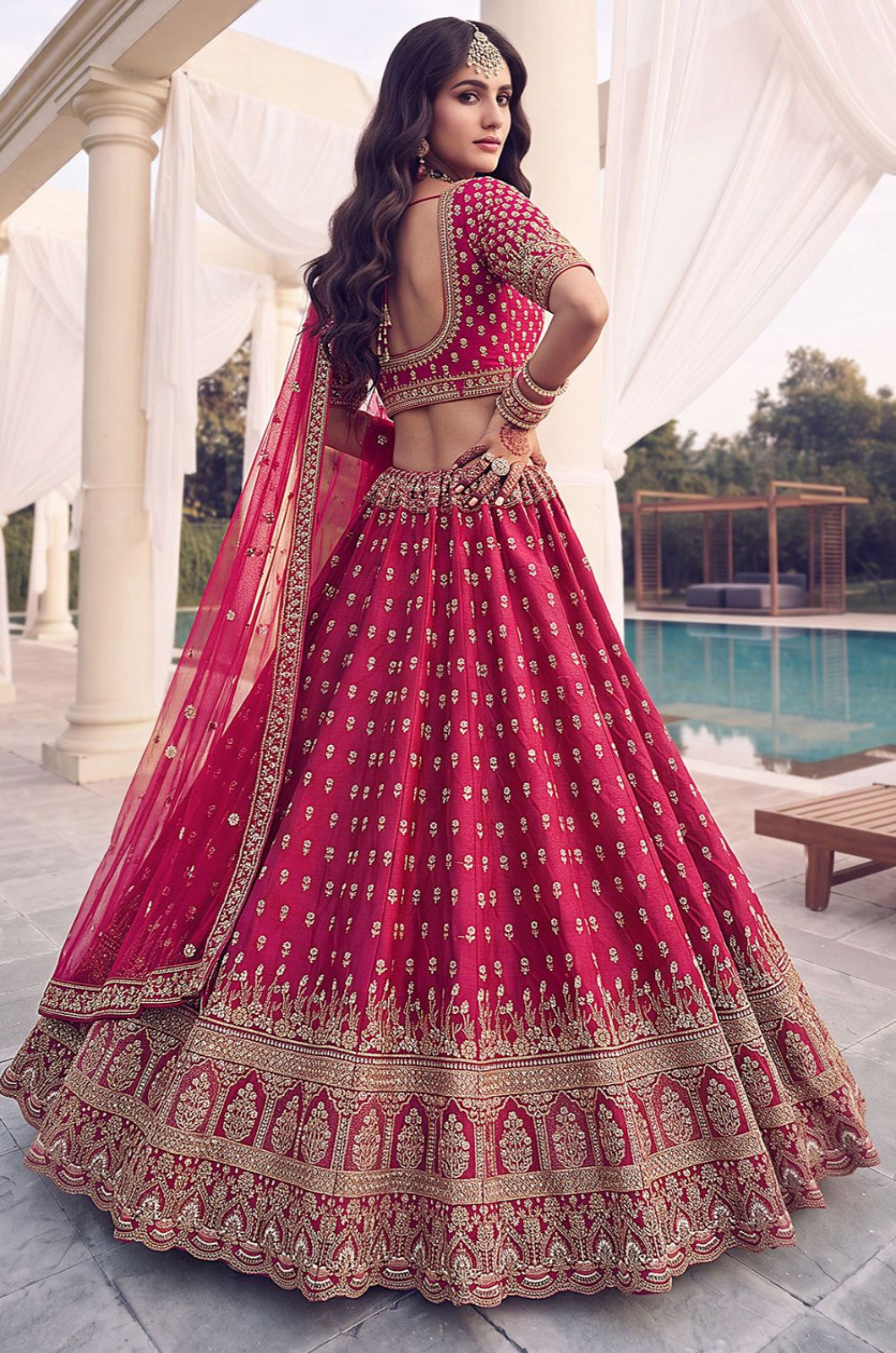 Rani Pink Silk Lehenga Choli - SFANJ3454