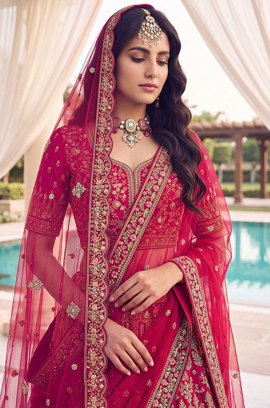 Rani Pink Silk Lehenga Choli - SFANJ3454