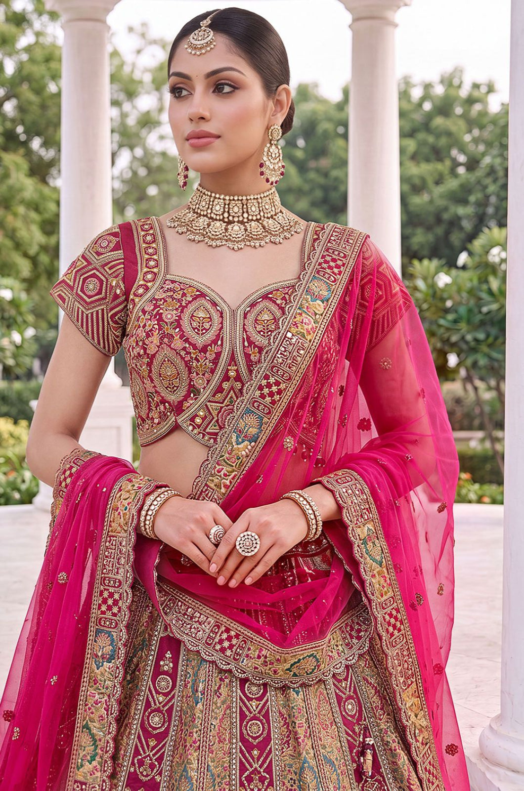 Rani Pink Silk Lehenga Choli - SFANJ3455