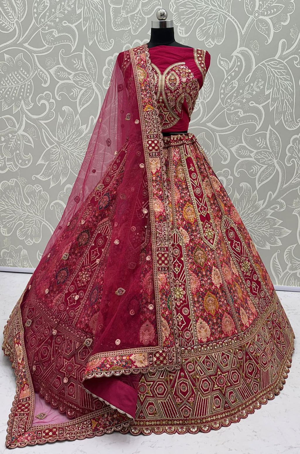 Rani Pink Silk Lehenga Choli - SFANJ3456