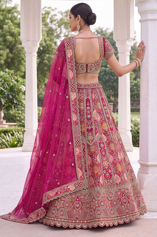 Rani Pink Silk Lehenga Choli - SFANJ3456