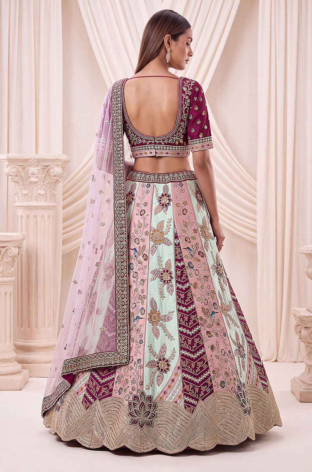 Pink Silk Lehenga Choli - SFANJ3445R