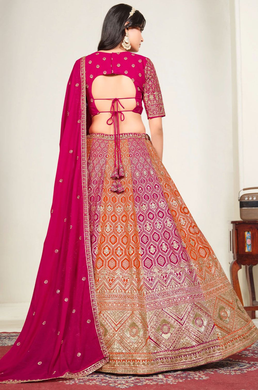 Orange Georgette Lehenga Choli - SFDFS39101