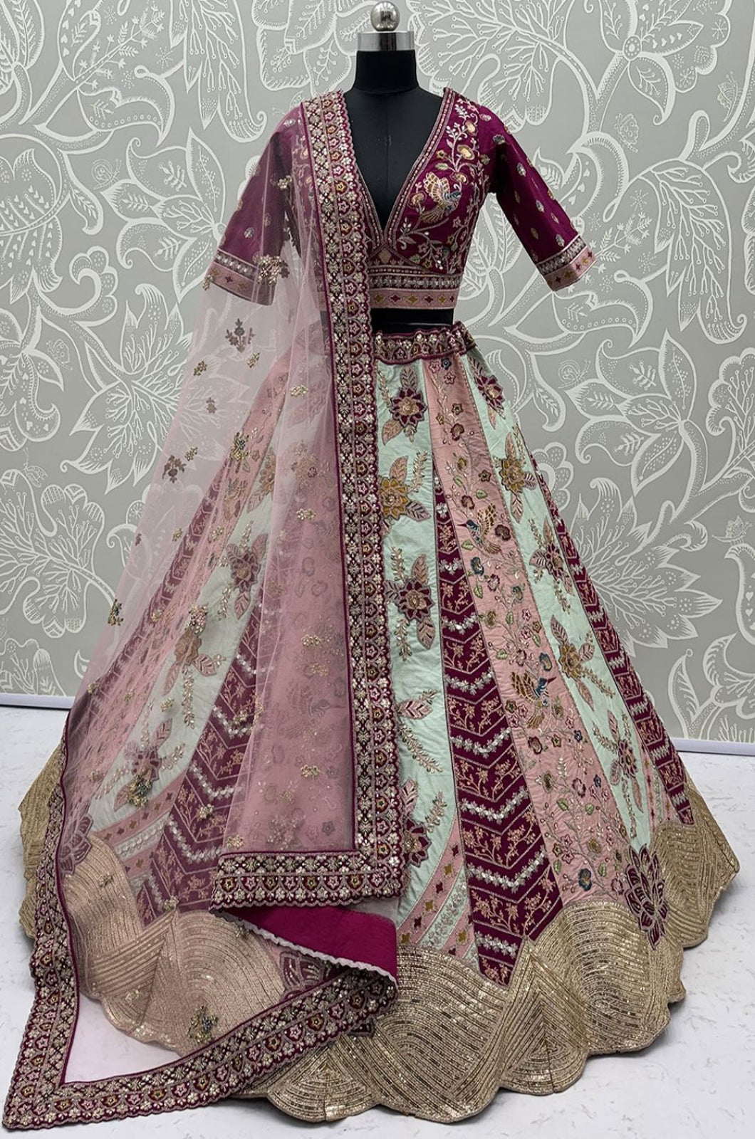 Pink Silk Lehenga Choli - SFANJ3445R