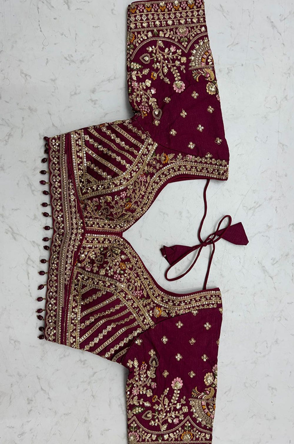 Maroon Silk Lehenga Choli - SFANJ3446R