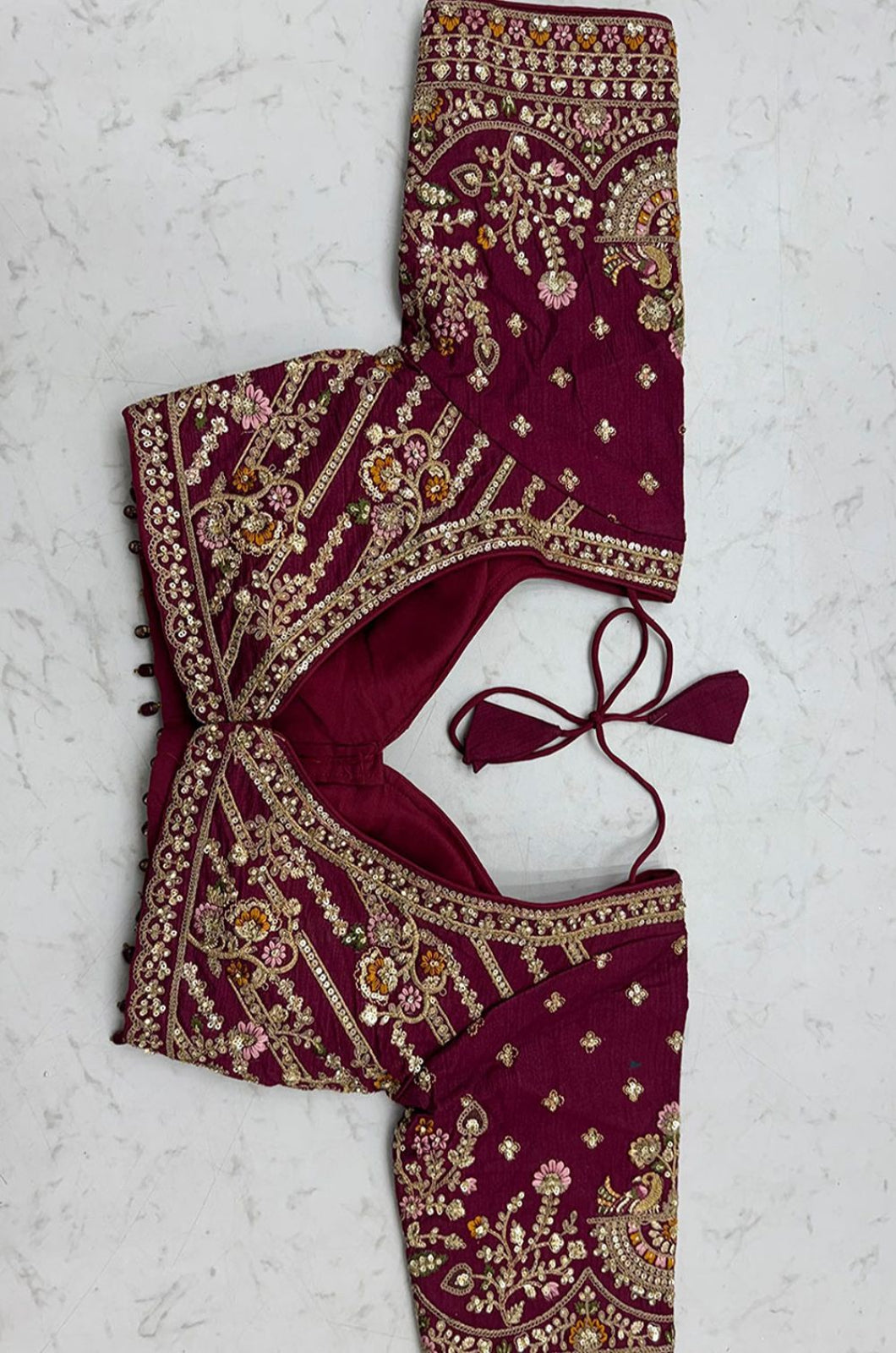 Maroon Silk Lehenga Choli - SFANJ3446R