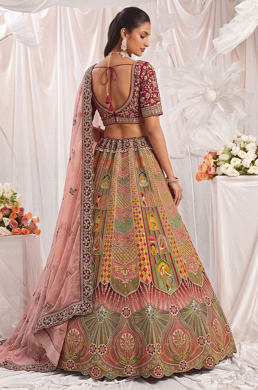 Maroon Silk Lehenga Choli - SFANJ3447R