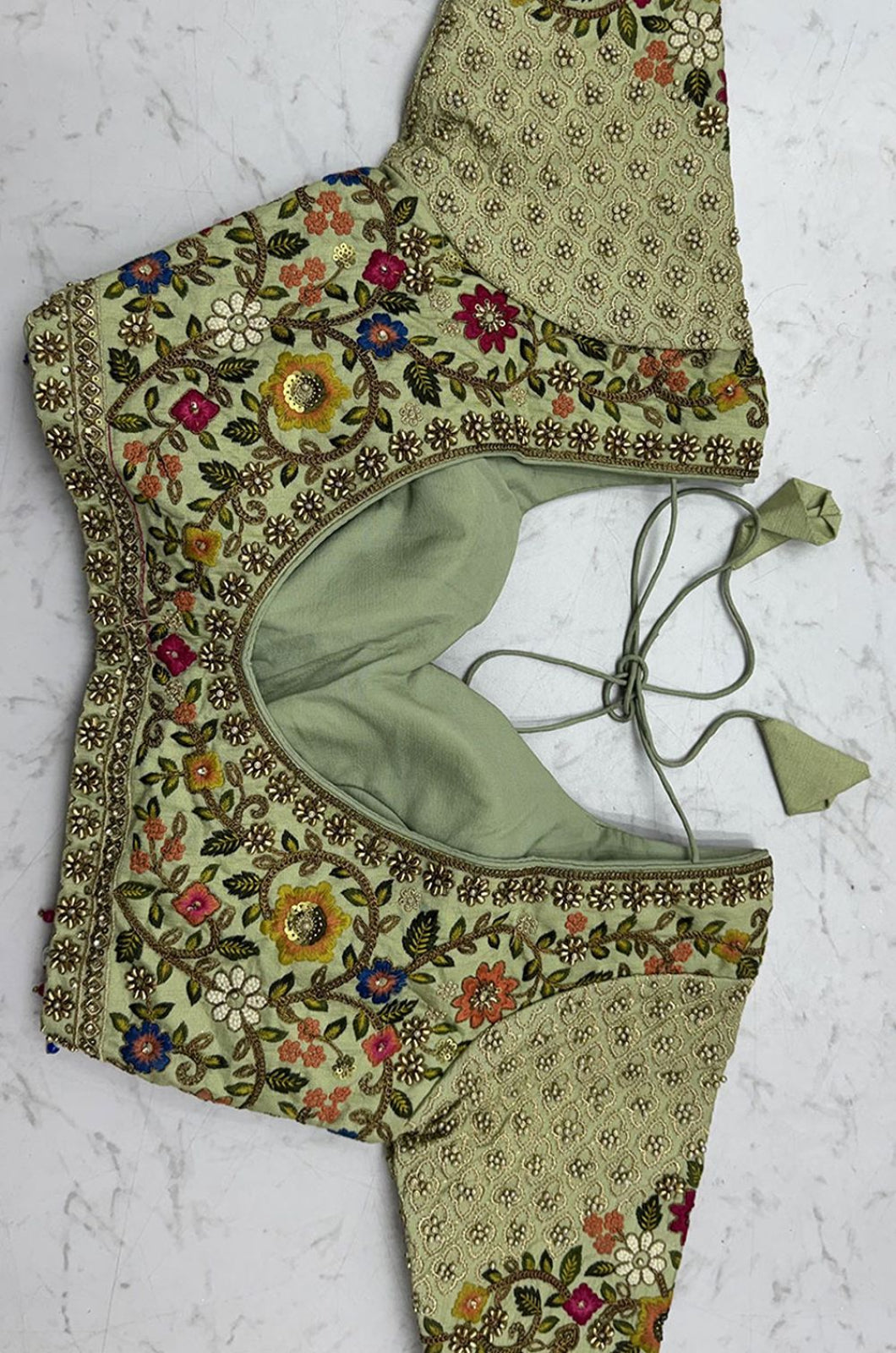 Green Silk Lehenga Choli - SFANJ3448R