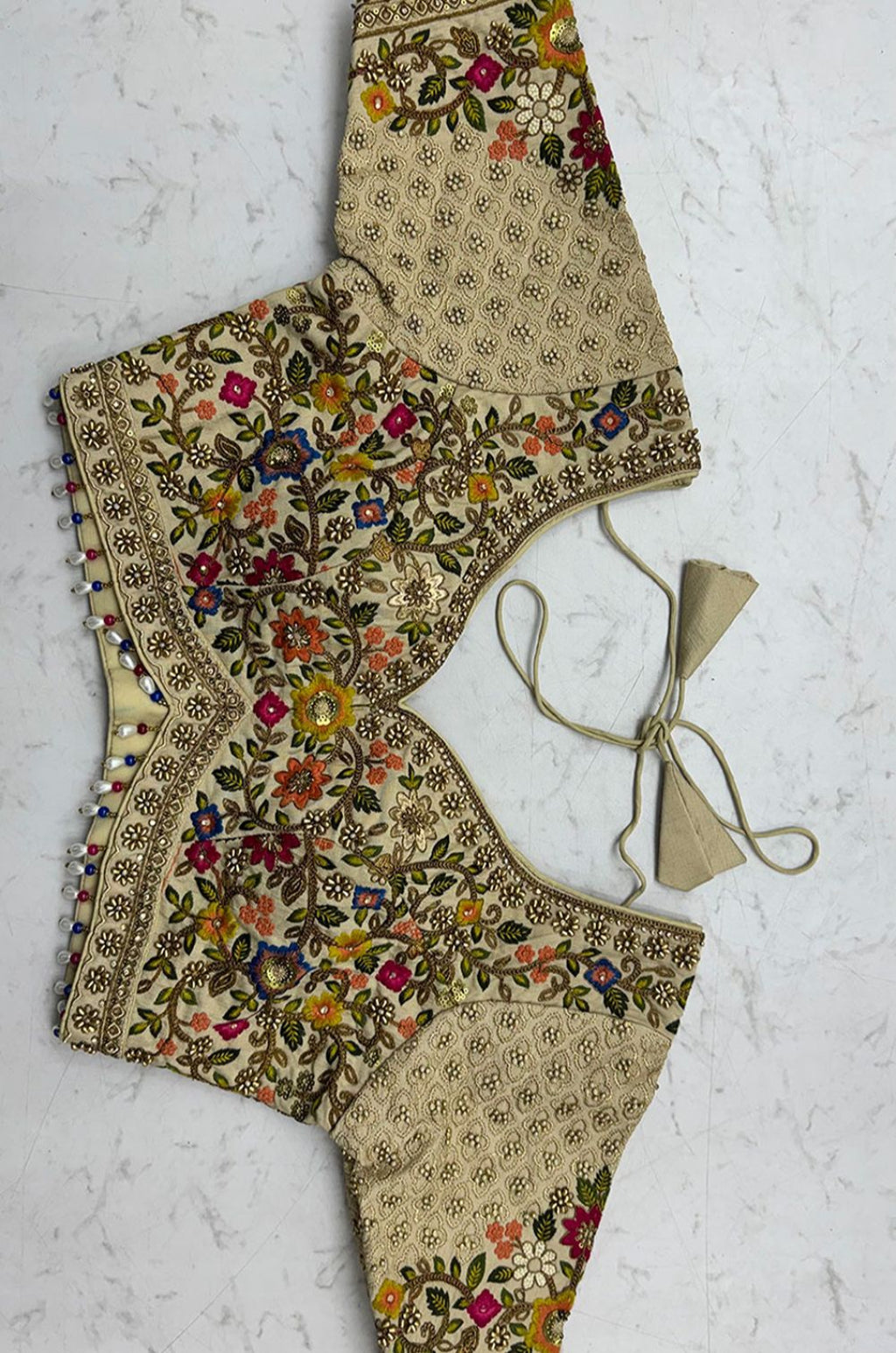 Cream Silk Lehenga Choli - SFANJ3449R