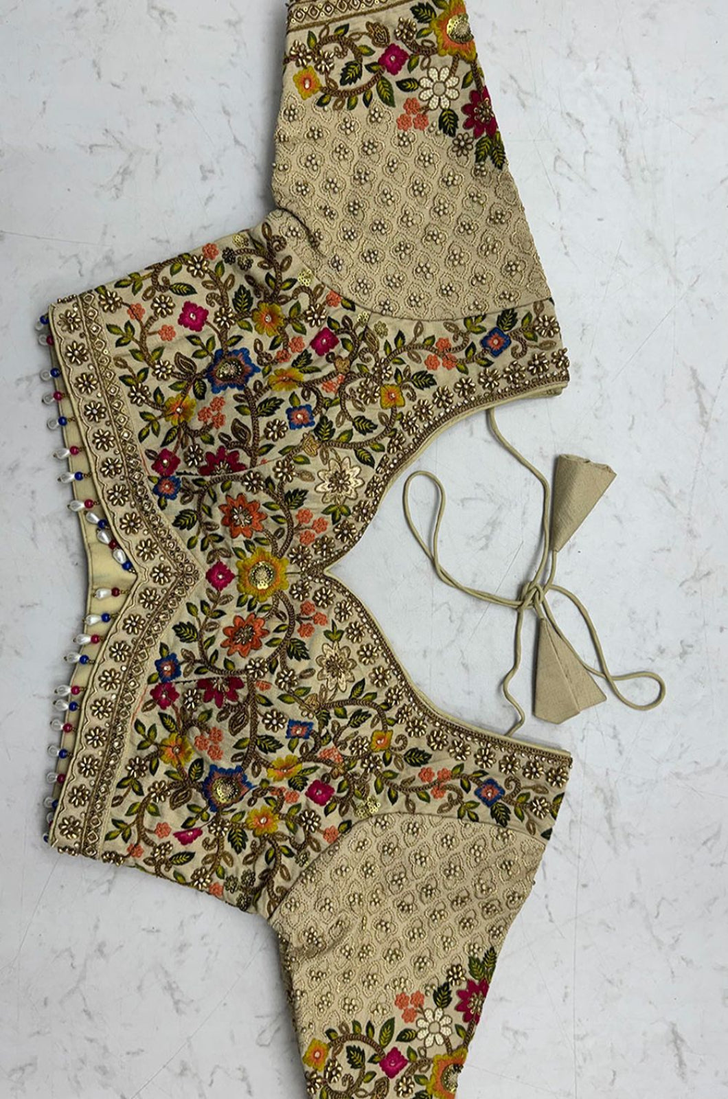 Cream Silk Lehenga Choli - SFANJ3449R