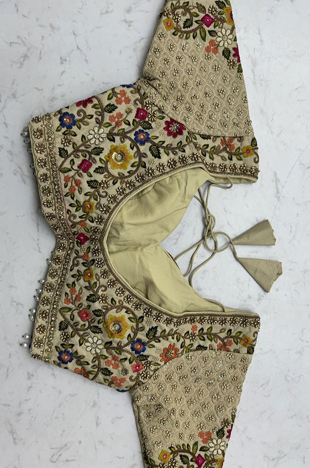 Cream Silk Lehenga Choli - SFANJ3449R