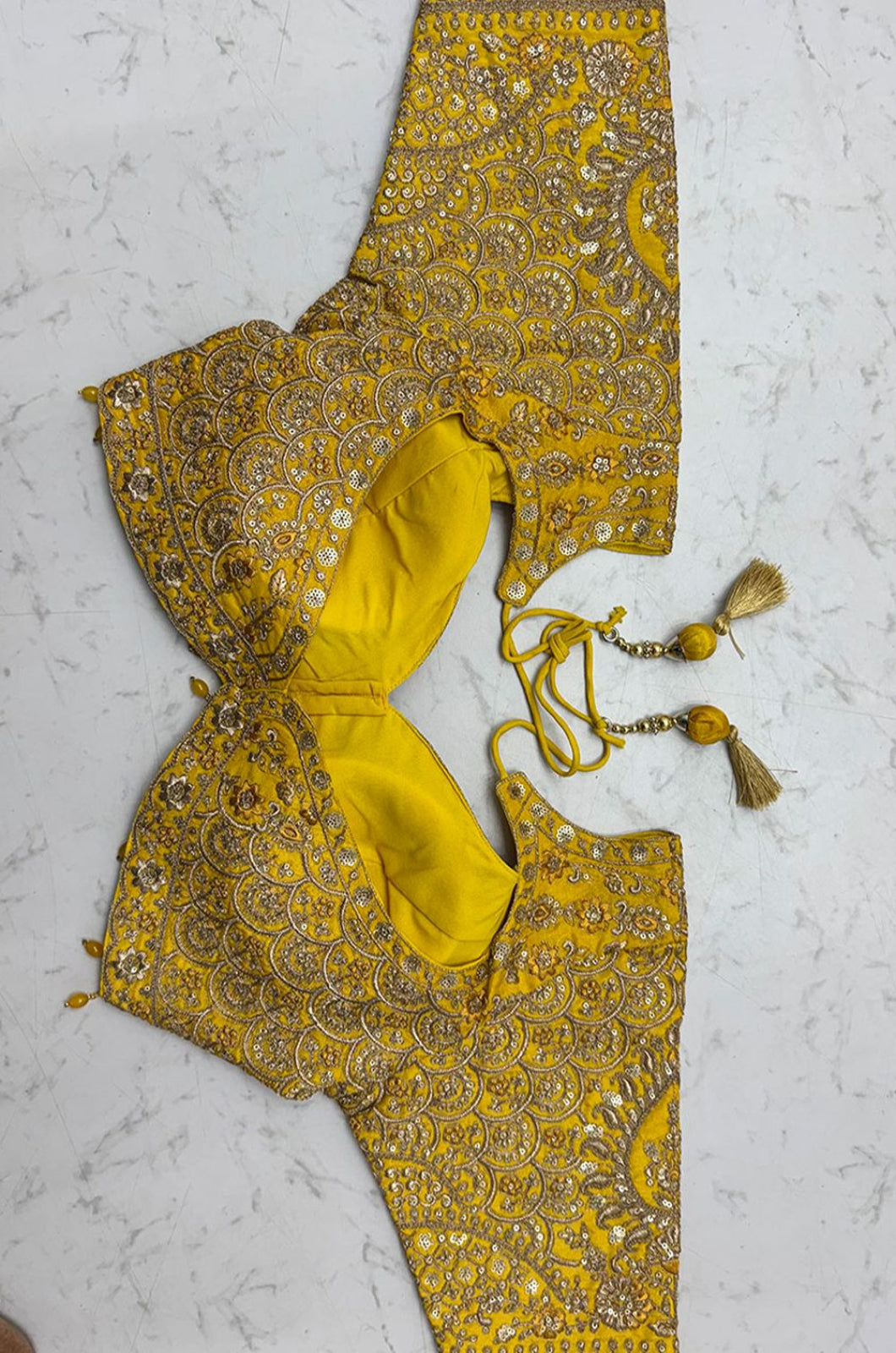 Yellow Silk Lehenga Choli - SFANJ3450R