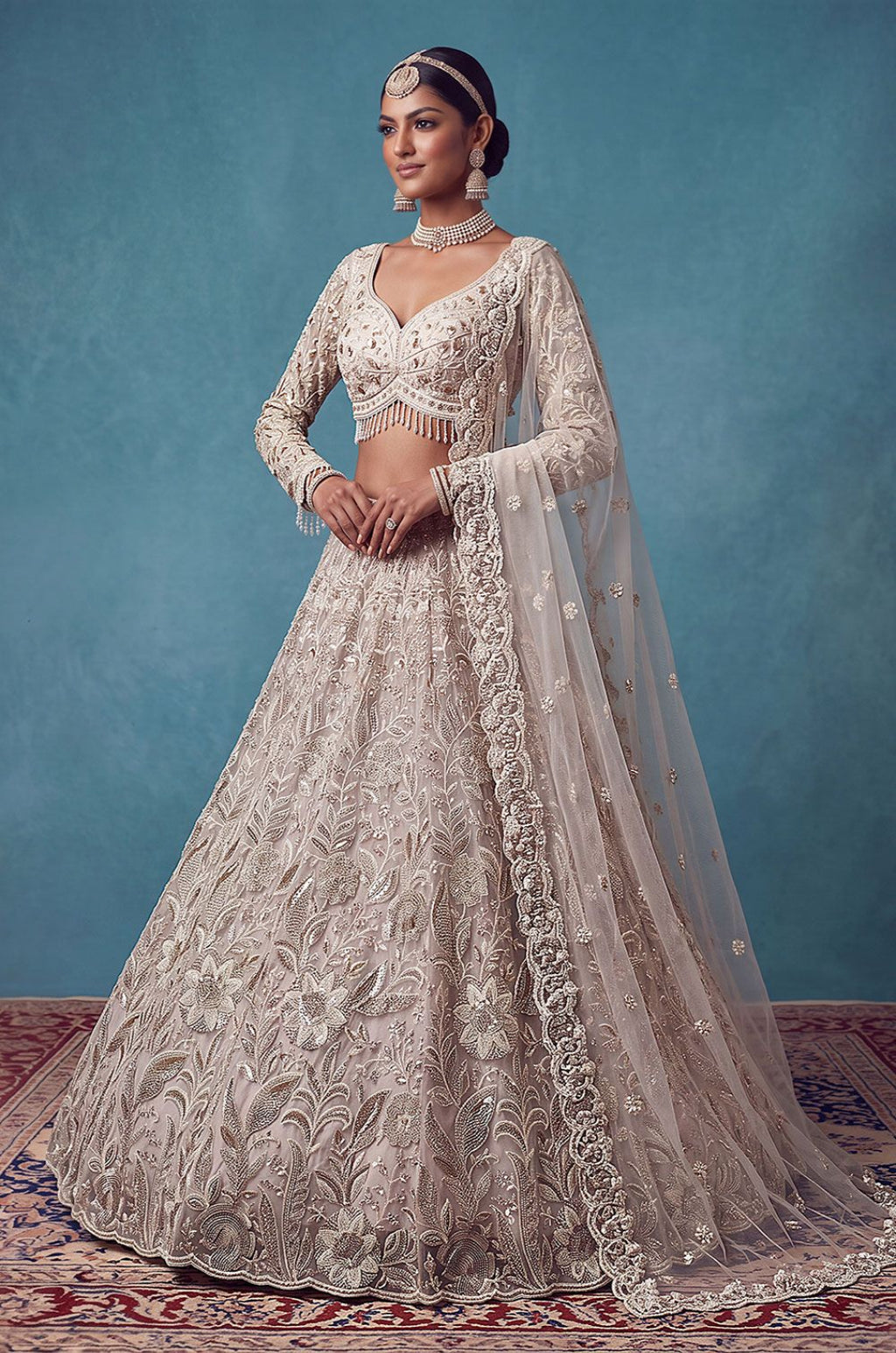 Pink Net Lehenga Choli - SFANJ3463R