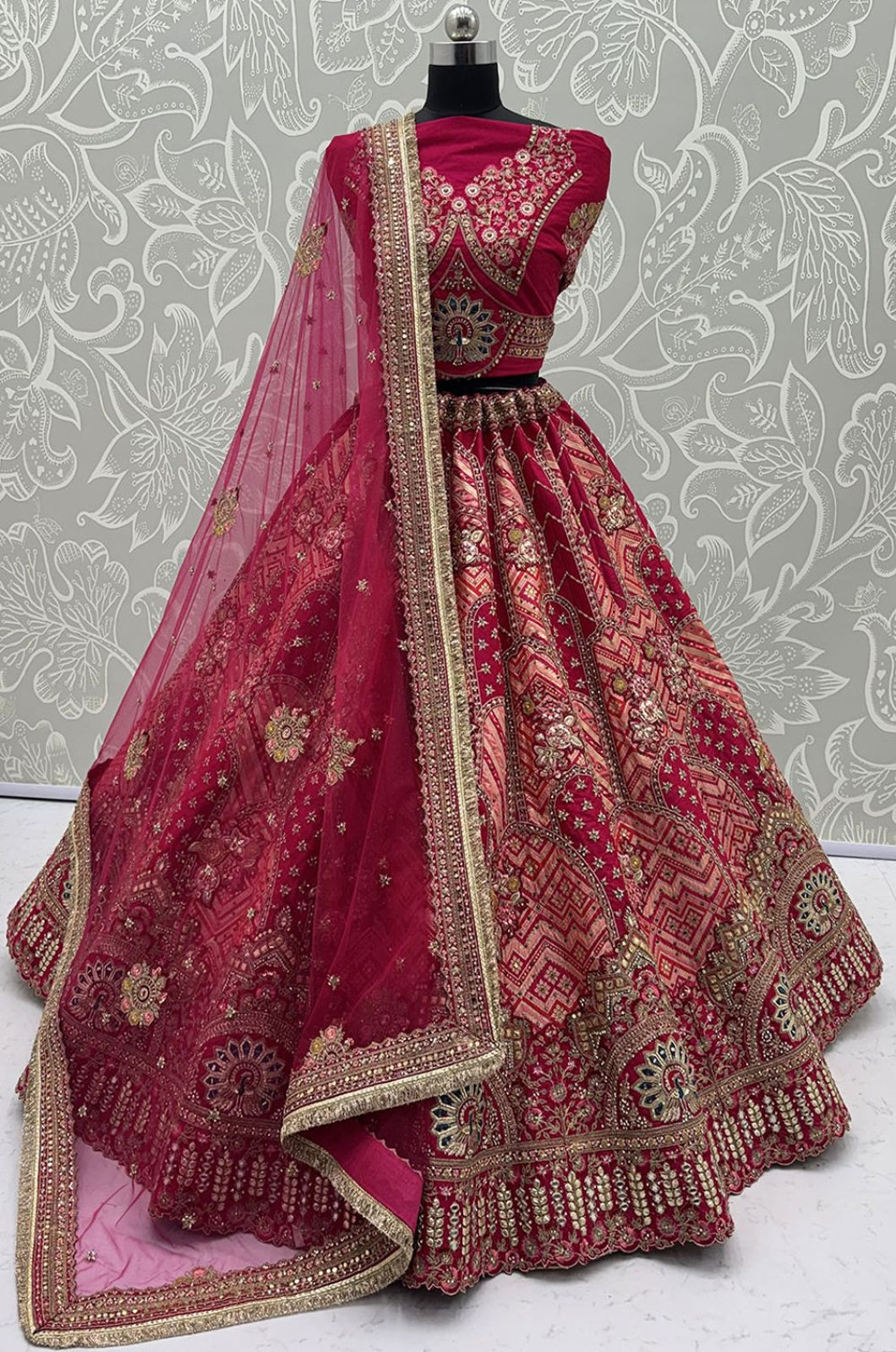 Rani Pink Silk Lehenga Choli - SFANJ3465