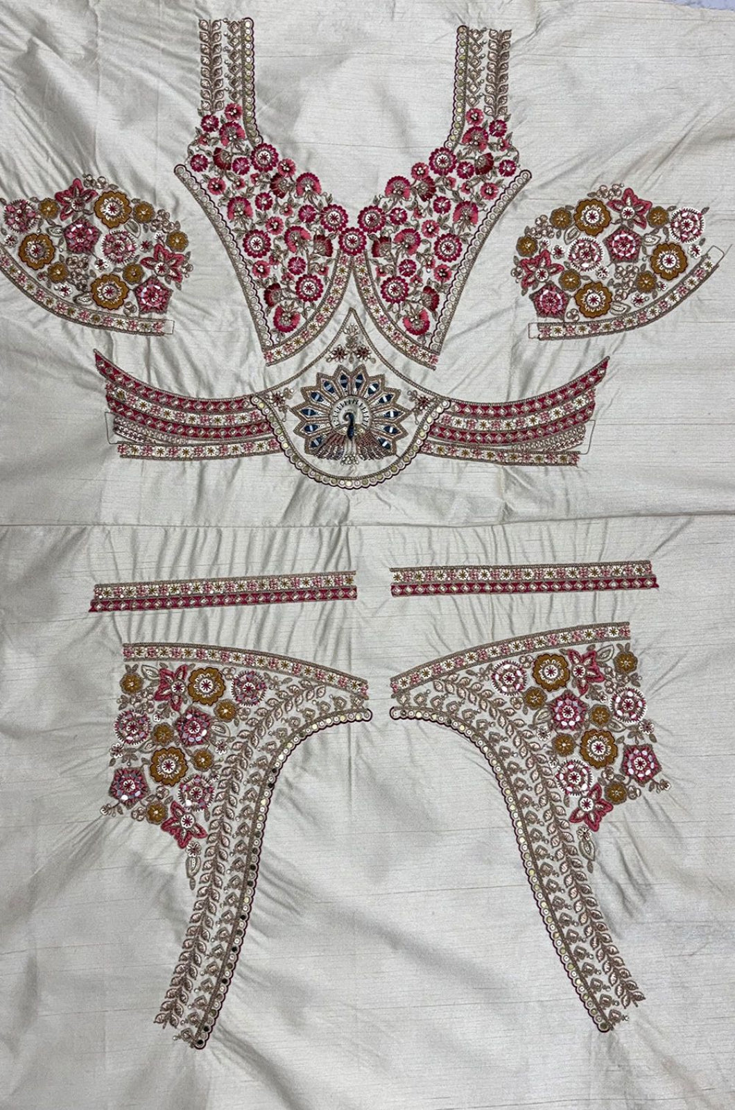White Silk Lehenga Choli - SFANJ3466