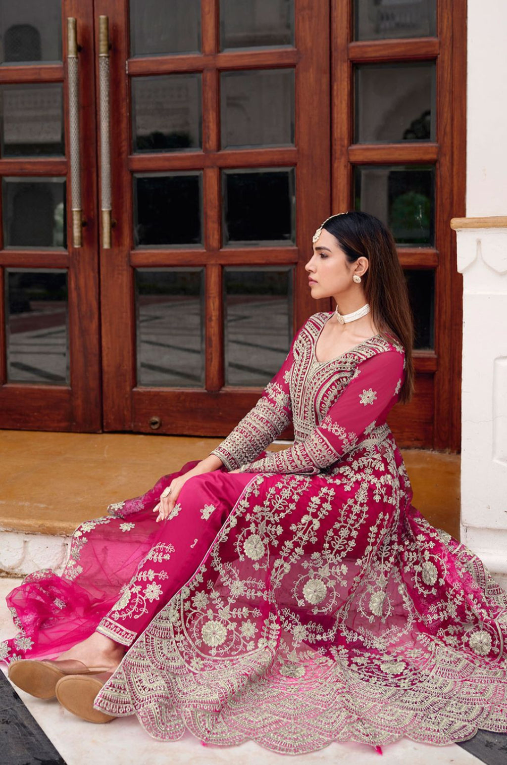 Rani Pink Net Salwar Kameez - SFSA572201