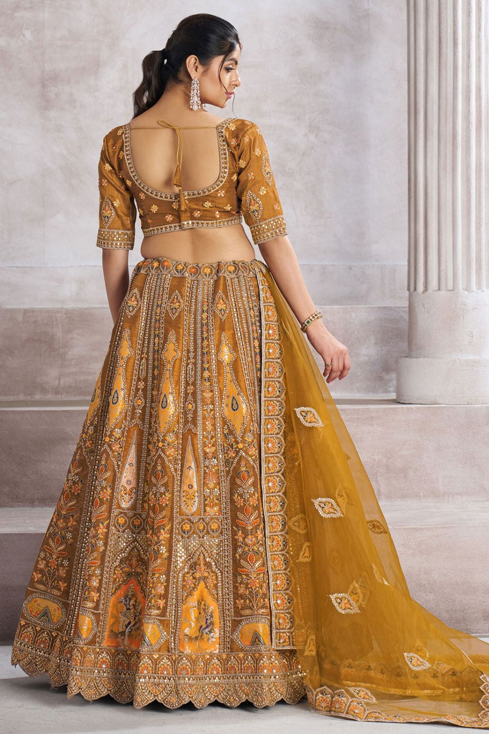 Yellow Silk Reception Party Wear Lehenga Choli SFRELS4412