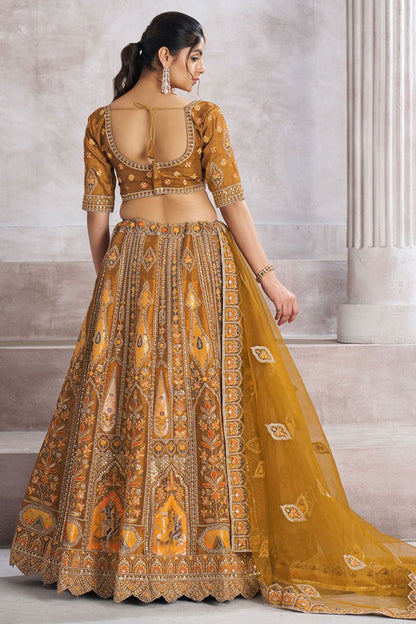 Yellow Silk Reception Party Wear Lehenga Choli SFRELS4412
