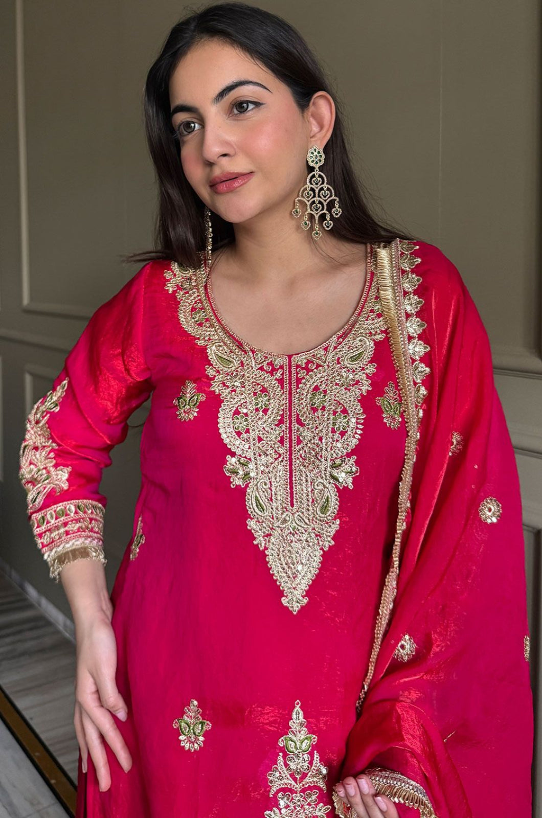 Rani Pink Satin Salwar Kameez - SFEDC25301R