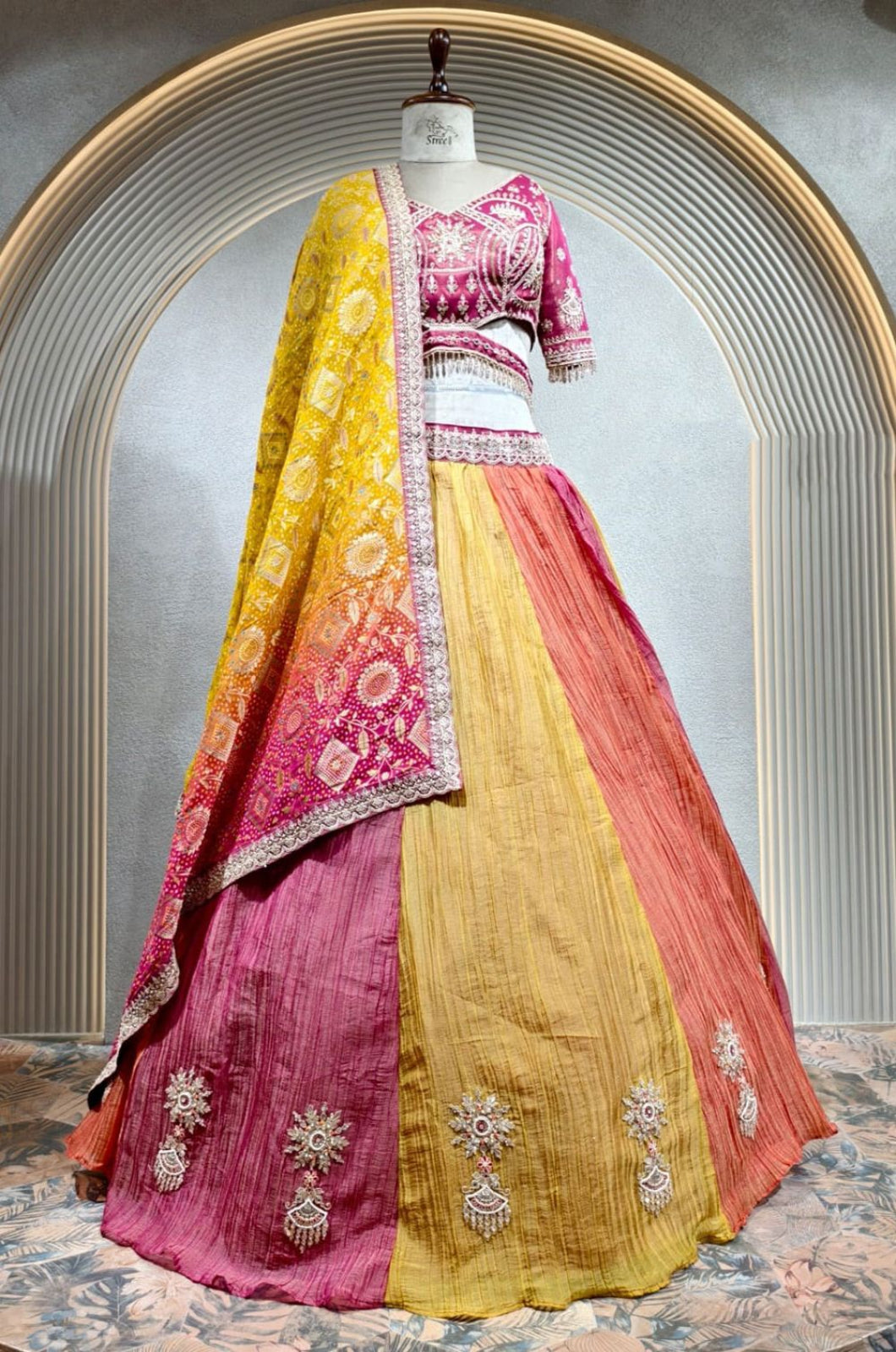 Orange Silk Lehenga Choli - SFSJDN43001R