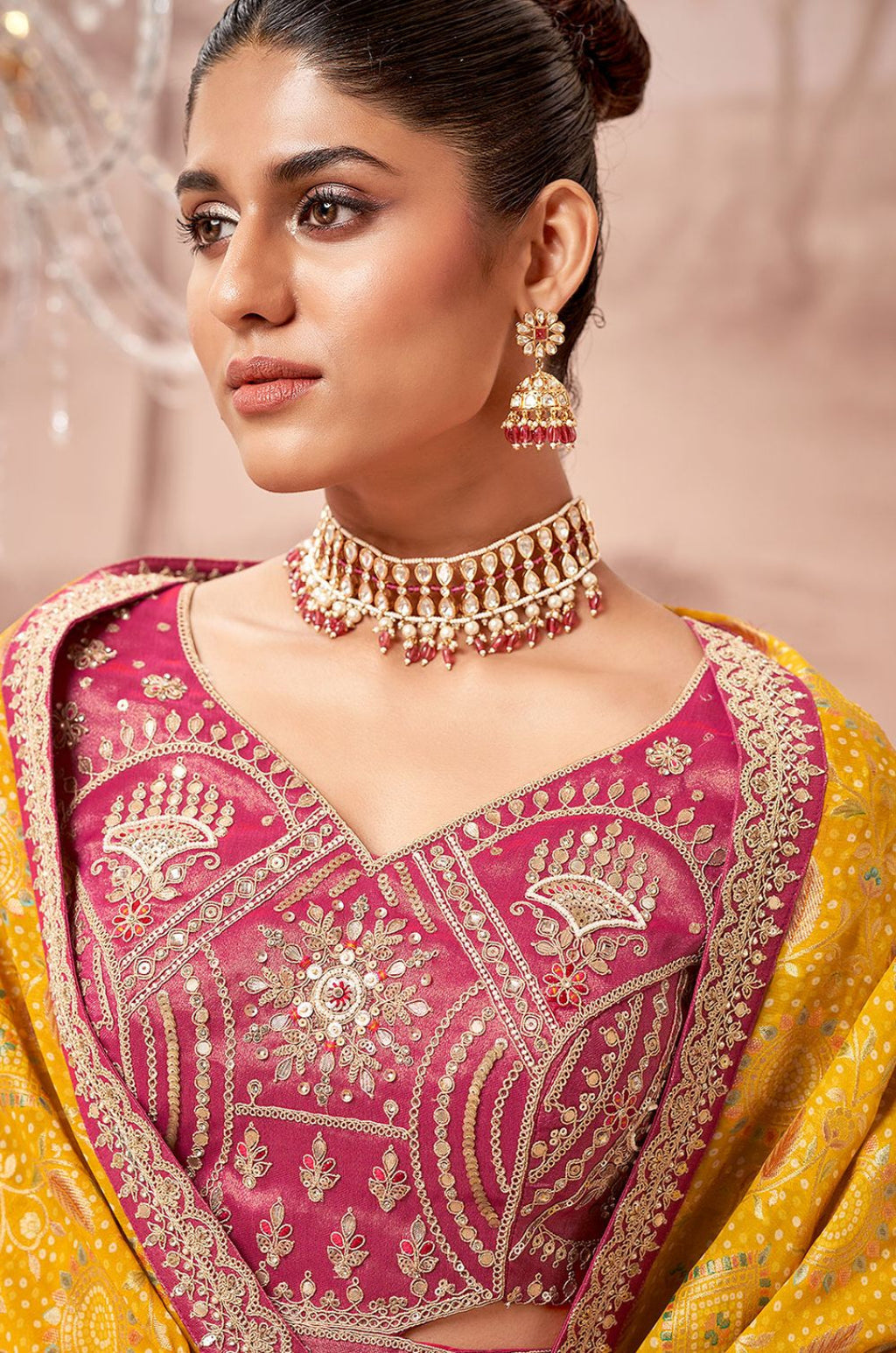 Orange Silk Lehenga Choli - SFSJDN43001R