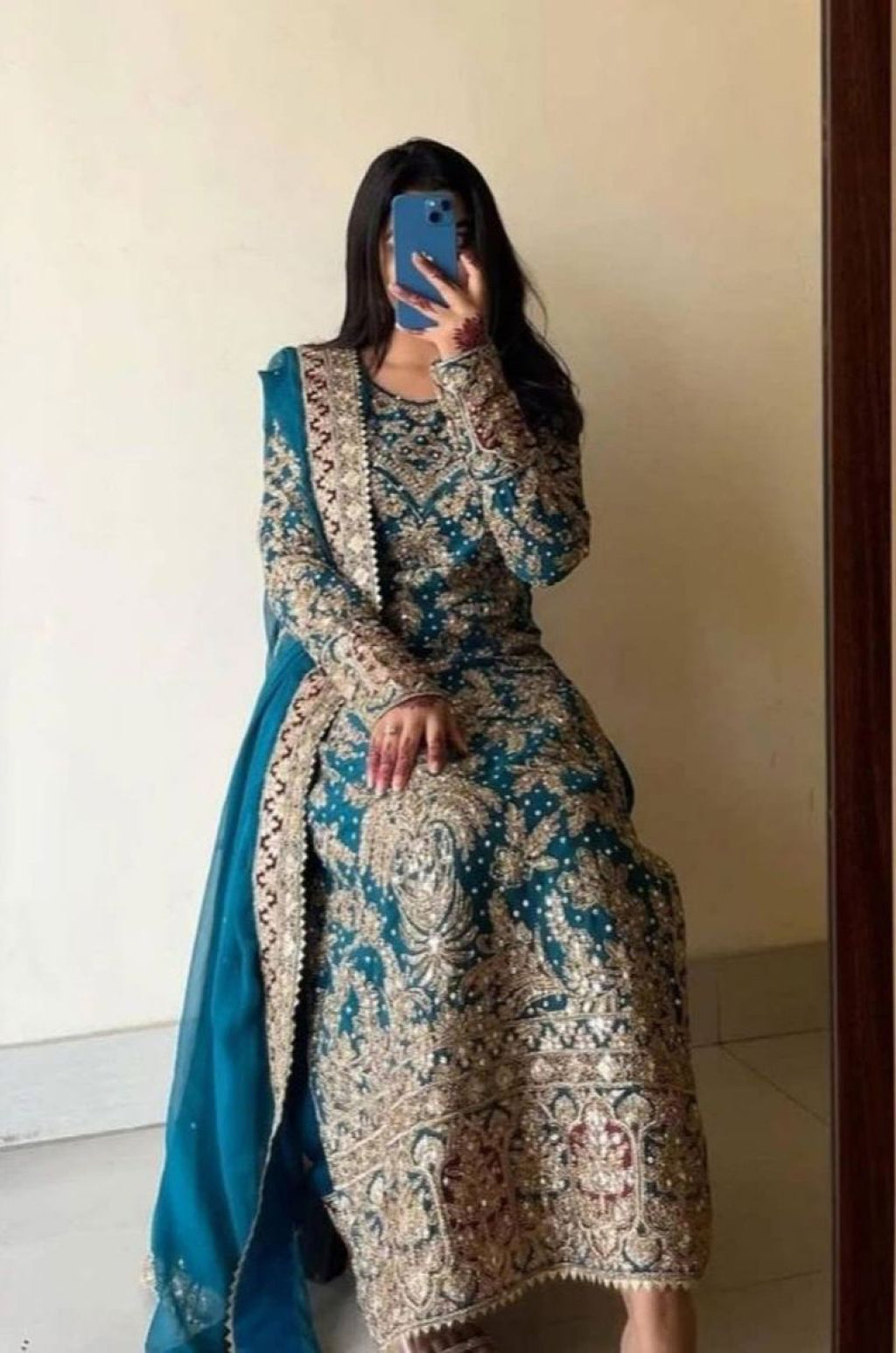 Blue Georgette Salwar Kameez - SFFK38301R