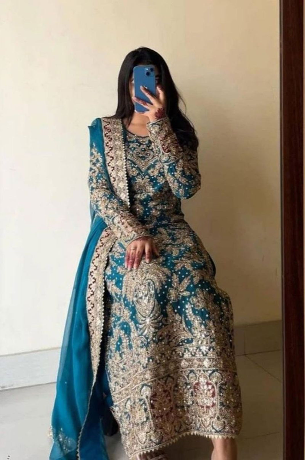 Blue Georgette Salwar Kameez - SFFK38301R