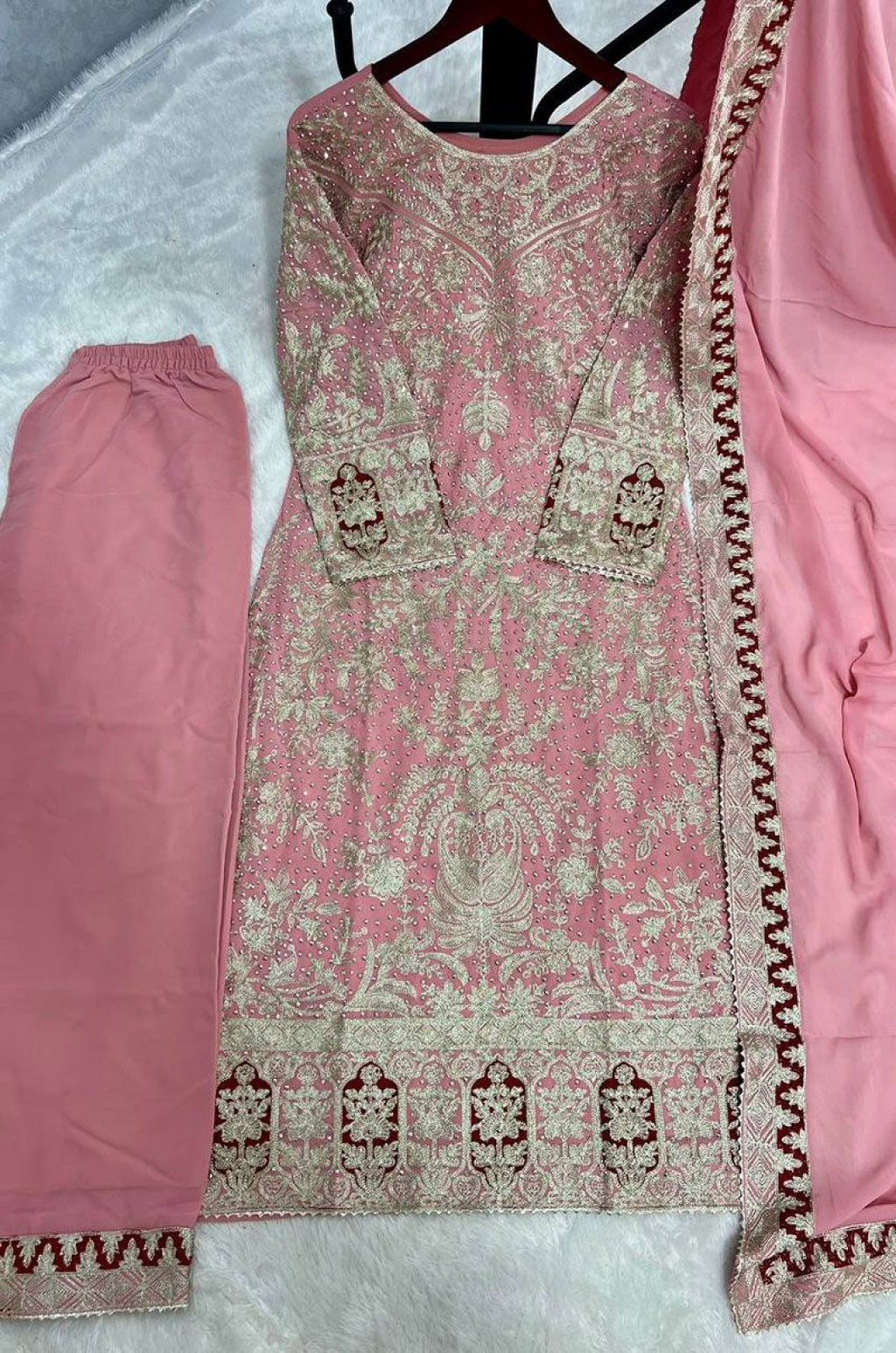Pink Georgette Salwar Kameez - SFFK38302R