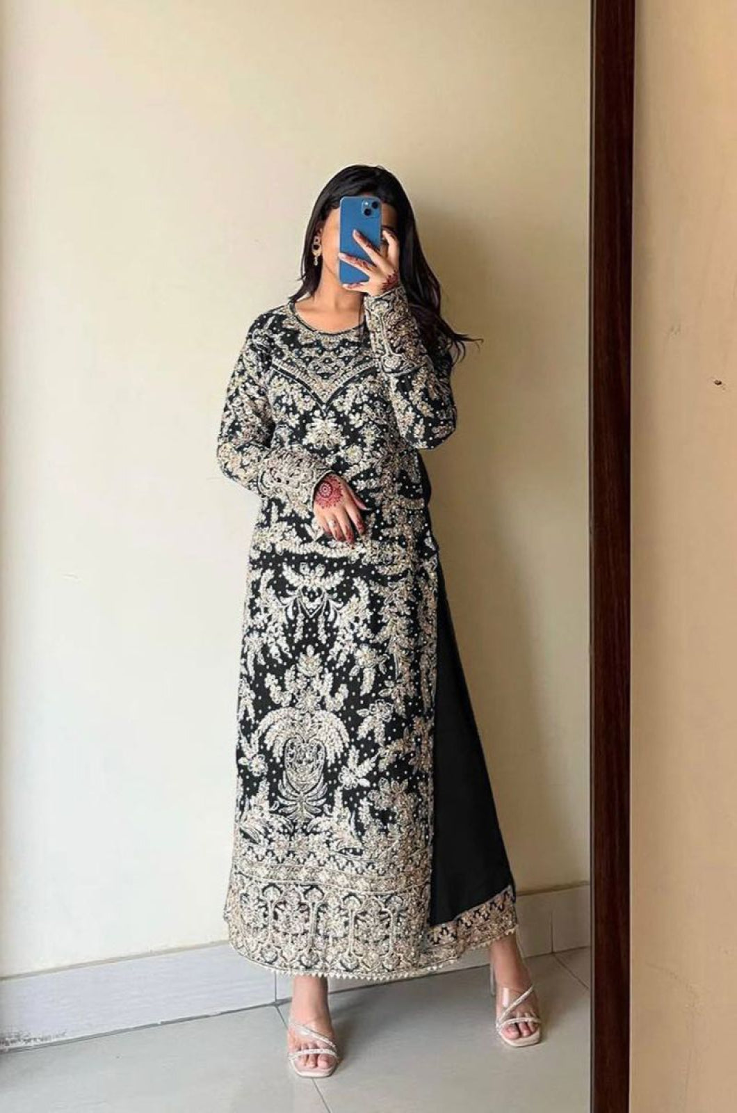 Black Georgette Salwar Kameez - SFFK38303R