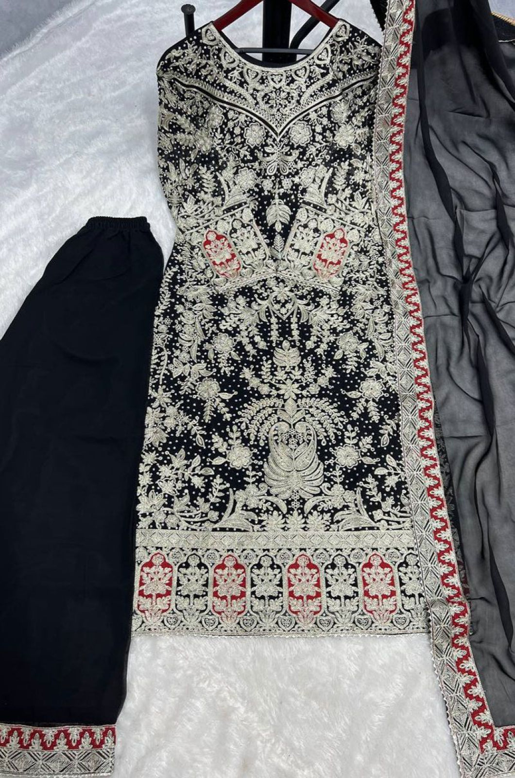 Black Georgette Salwar Kameez - SFFK38303R