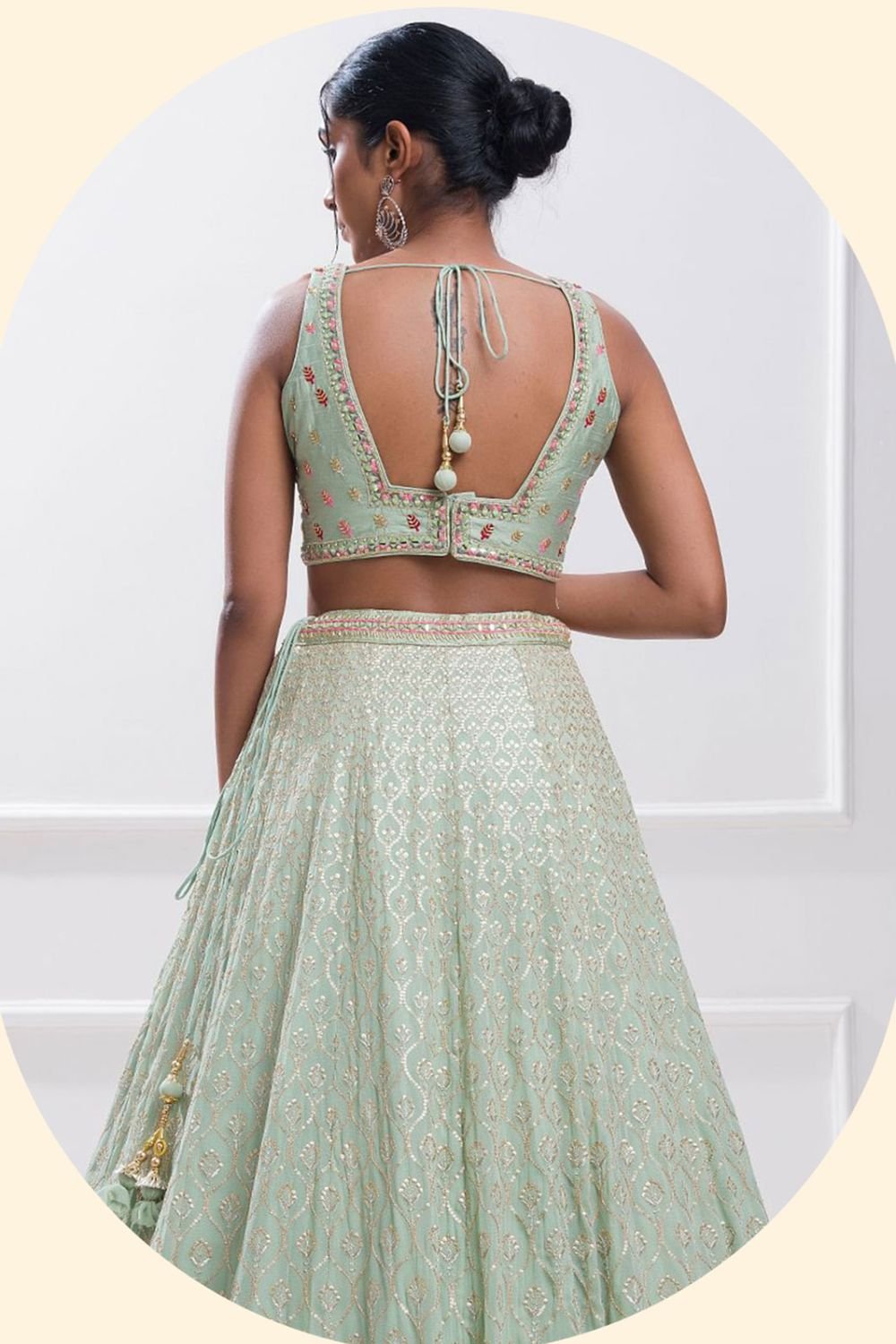 Blue Sangeet Georgette Lehenga Choli With Floral Dupatta SFZC4705