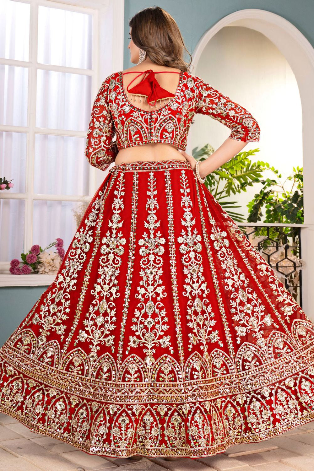 Purple Net Wedding Lehenga Choli Set SFRELS5607