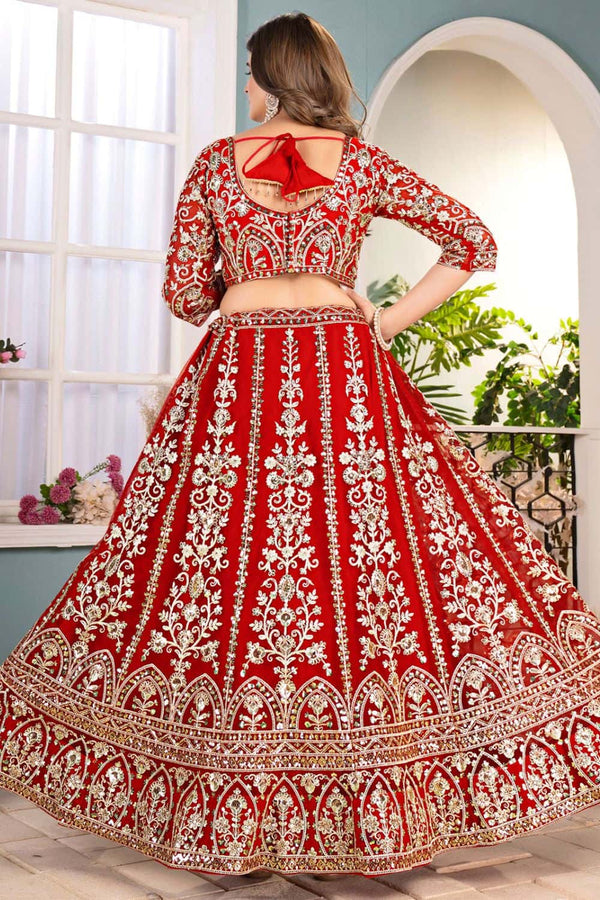 Purple Net Wedding Lehenga Choli Set SFRELS5607