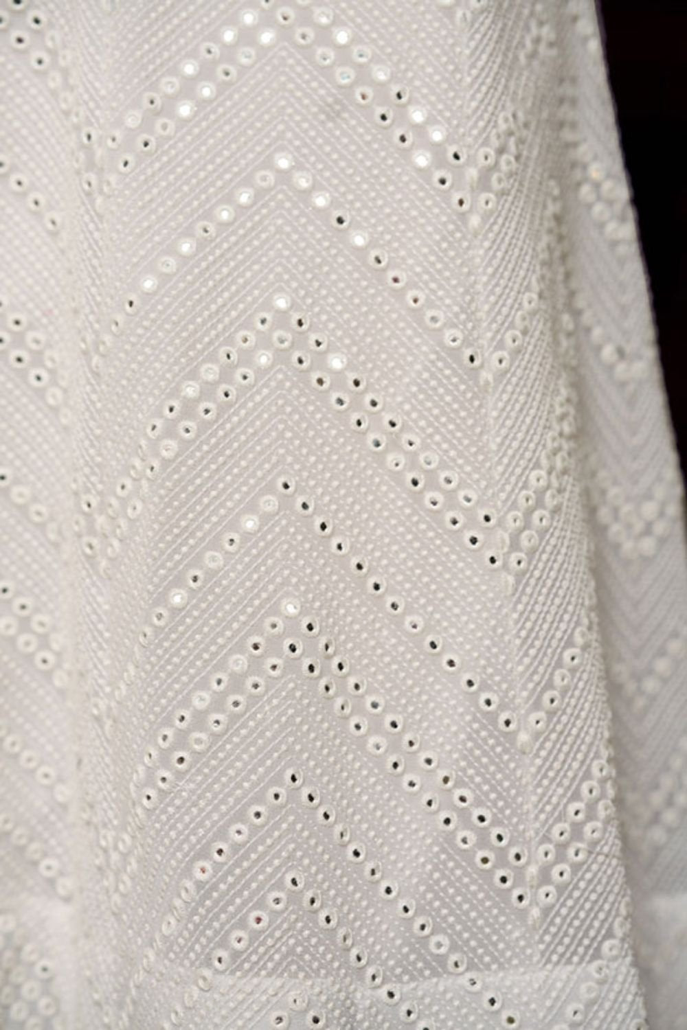 White Georgette Lehenga Choli Sequin and Mirror Work SFARY16602
