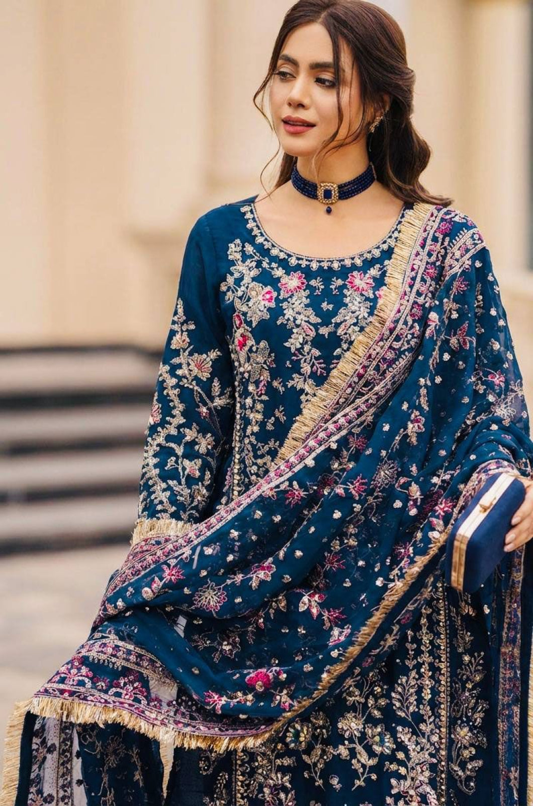 Blue Georgette Salwar Kameez - SFFK38402R