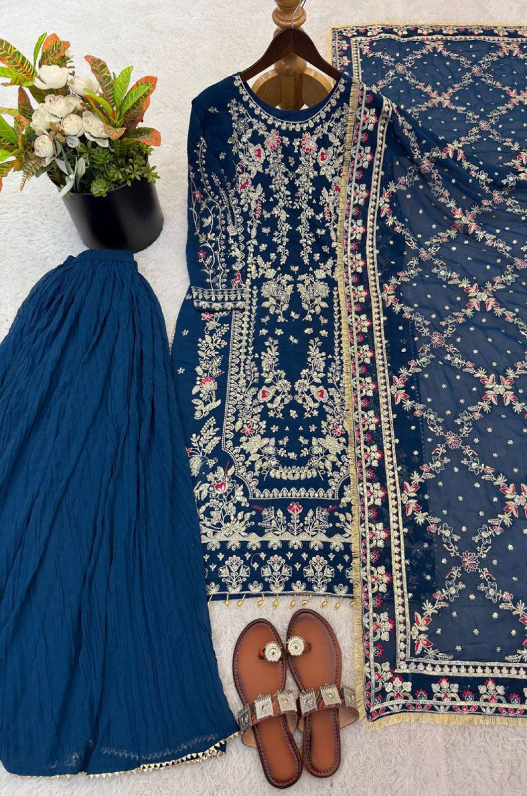 Blue Georgette Salwar Kameez - SFFK38402R